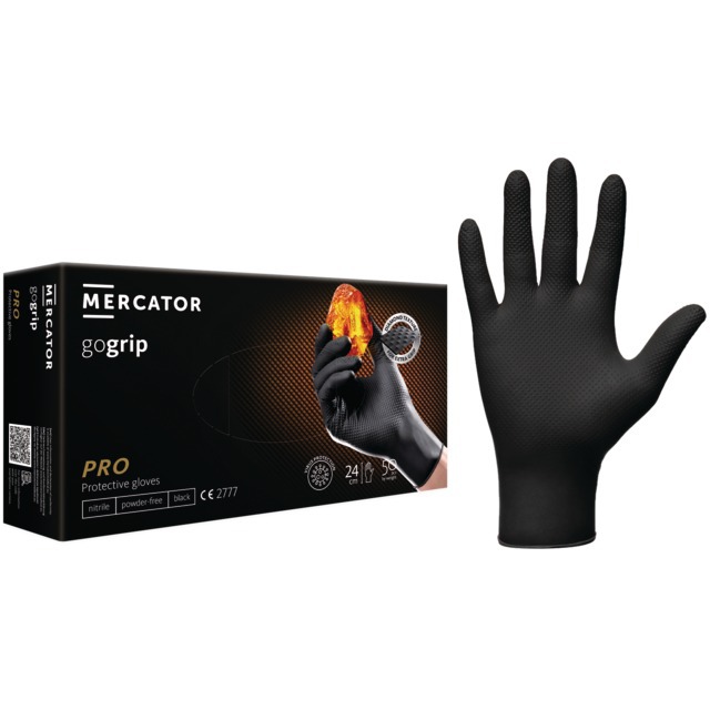 Gants Nitrile Gogrip Noir Boite 50 9-10 Mercator référence fournisseur 2955413